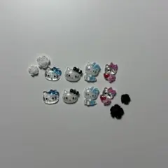 ハローキティ ネイルパーツ キティ サンリオ バラ 水色 ピンク クリア くろ
