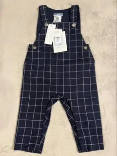 【試着のみ未使用】Jacadi チェック柄 オーバーオール 12M 74cm