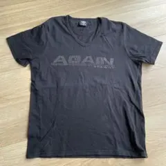 【美品】スタッズ＆十字架ロゴ VネックTシャツ　ブラック y2k お兄系 ピチTのサムネイル