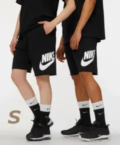 【新品】ナイキ フレンチテリー アルムニ ハーフパンツ ブラック メンズS