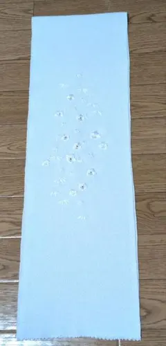 花柄刺繍 半襟 ホワイト