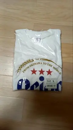 オリオンビールTシャツ　BIGロゴ白沖縄　Lサイズ