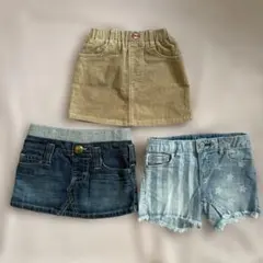Lee EDWIN gap kids デニム　ミニスカート　ショートパンツ