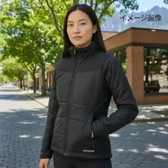 パタゴニア 中綿ジャケット ブラック　刺繍ロゴ　レディースXS