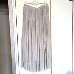 ルクールブラン　ヴィンテージサテンプリーツスカート　ベージュ