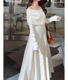 【即日発送】Ogue. ワンショルダーデコルテニットワンピース