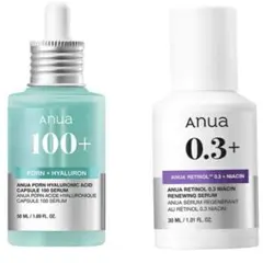 パック付き　anua 100+PDRN+Hyaluron&0.3+Retinol