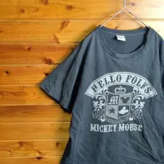 レトロ　ヴィンテージ　Disney　ディズニー　Tシャツ　黒　L　ミッキーマウス