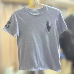 希少!!【ポロラルフローレン】ビッグポニー 刺繍 Tシャツ M 青 ナンバリング