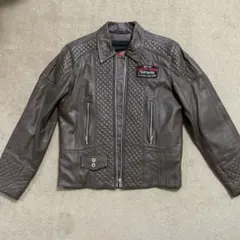 ブラウンレザーキルティングジャケット