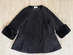 snidelフレアコート ファーコート（取り外し可能） 黒