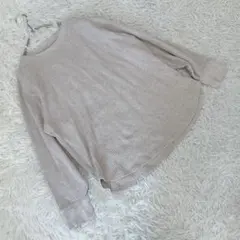 《ユニクロ》 (L) ワッフルクルーネックTシャツ 長袖 裾ラウンド 着回し