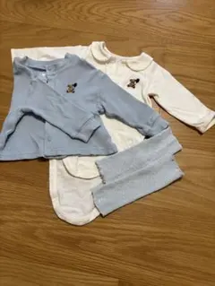 branches クマ　ロンパースアイボリー　ニット風セーター