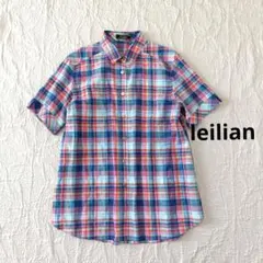 【新品未使用品】leilian　リネン混　チェック　ブラウス　羽織　9のサムネイル