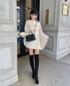 rady ケープニットコート ベージュ　Mサイズ　新品未使用 rady ケープニットコート ベージュ Mサイズ 新品未使用 2025年