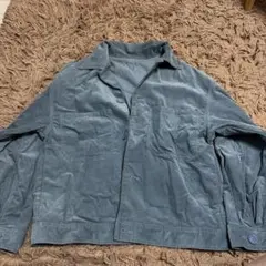 GU コットン100% ブルー長袖シャツ