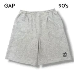 【GAP】90's オールドギャップ ロゴ刺繍 スウェットショートパンツ　Lのサムネイル