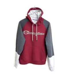Champion バーガンディ グレー パーカー M