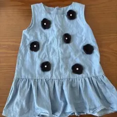 プティマイン　ノースリーブ ワンピース 花モチーフ