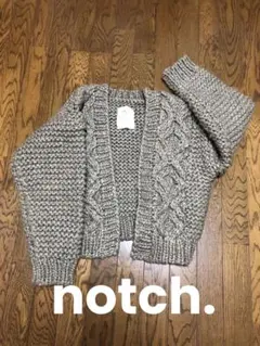 notch ノッチ ケーブルニットカーディガン ブラウン