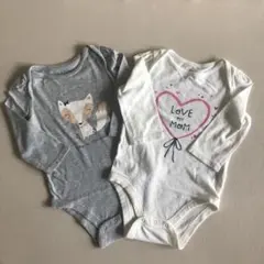 baby GAP ロンパース2枚セット（キツネ・ハート）6〜12months