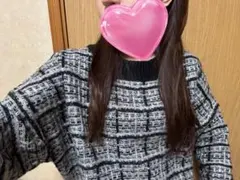 チェック柄クロップドニットセーターGRL