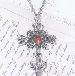 地雷 赤crown十字架ネックレス Gothic 稀少