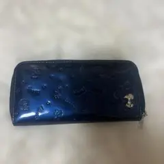 スヌーピー エンボス加工 長財布 ネイビー