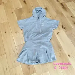 lovtoxic グレー 半袖フード付きセットアップ