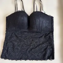 新品未使用　ブラトップ チューブトップ ブラック 総レースLサイズ
