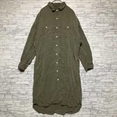 Doors オリーブグリーン シャツワンピース　リヨセル100% レディース