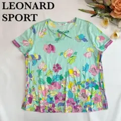 美品✨レオナールLEONARD花柄カットソー 半袖Tシャツ 42 綿大きいサイズのサムネイル