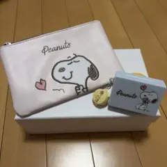 【新品未開封】SNOOPY レザー調ポーチ&印鑑ケースセット