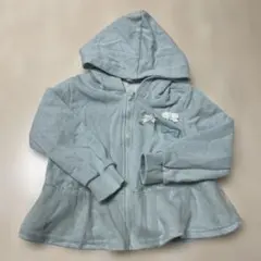 ライトグレー フード付きパーカー 100cm