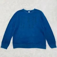 ギャップ GAP ブルー トレーナー ロゴ入り 薄手 裏起毛 M