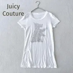 美品★Juicy Couture★スパンコールテリア Tシャツ 白×シルバーのサムネイル