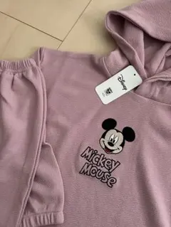 ディズニー　ミッキー　韓国子供服　セットアップ　くすみピンク