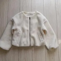 branshes ブランシェス ボアブルゾン ノーカラー アイボリー 110