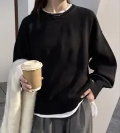 チャオパニックティピー綿100％で洗えるスウェットライクボリュームスリーブニット