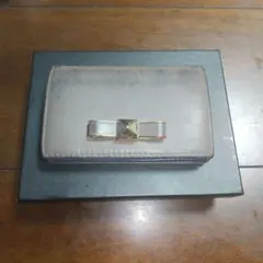 FURLA フルラ 名刺入れ グレージュ×ネイビー 大容量