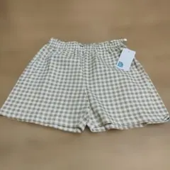 ショートパンツ キュロット ベージュ ギンガムチェック 130 可愛い