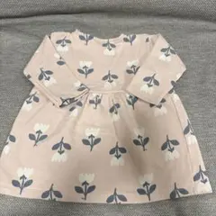 訳あり　プチバトー　トレーナー　花柄ワンピース　12m/74cm