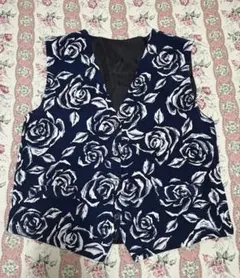 薔薇花柄ノースリーブベスト