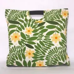 【花柄オックス生地】♪大きめエコバック　 ♪サブバック 　♪ハンドメイド