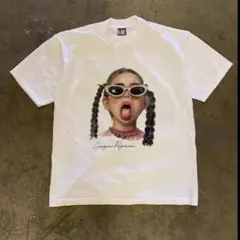 M グラフィック 白Tシャツ Y2K グランジ ストリート モード系 opium