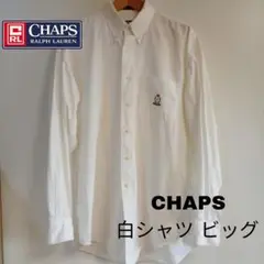 90s CHAPS Ralph Lauren 白シャツ L
