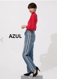 サイドライン　ストレートデニム