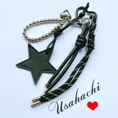 じゃらじゃらキーホルダー　バッグチャーム　キーチャーム　パラコード　星　105D