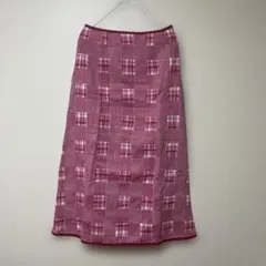 【マックレガー 】 パッチワーク風　チェック　ロングスカート　Lのサムネイル