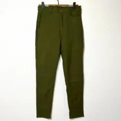 シューラルー◆スキニーパンツ(L)ストレッチ素材 ワールド カーキ ミリタリー